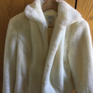 Loft faux fur jacket with scarf